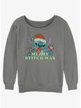 Disney Lilo & Stitch Merry Stitchmas Womens Slouchy Sweatshirt, GRAY HTR, hi-res