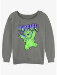 Disney Lilo & Stitch Mwahaha Scary Stitch Womens Slouchy Sweatshirt, GRAY HTR, hi-res