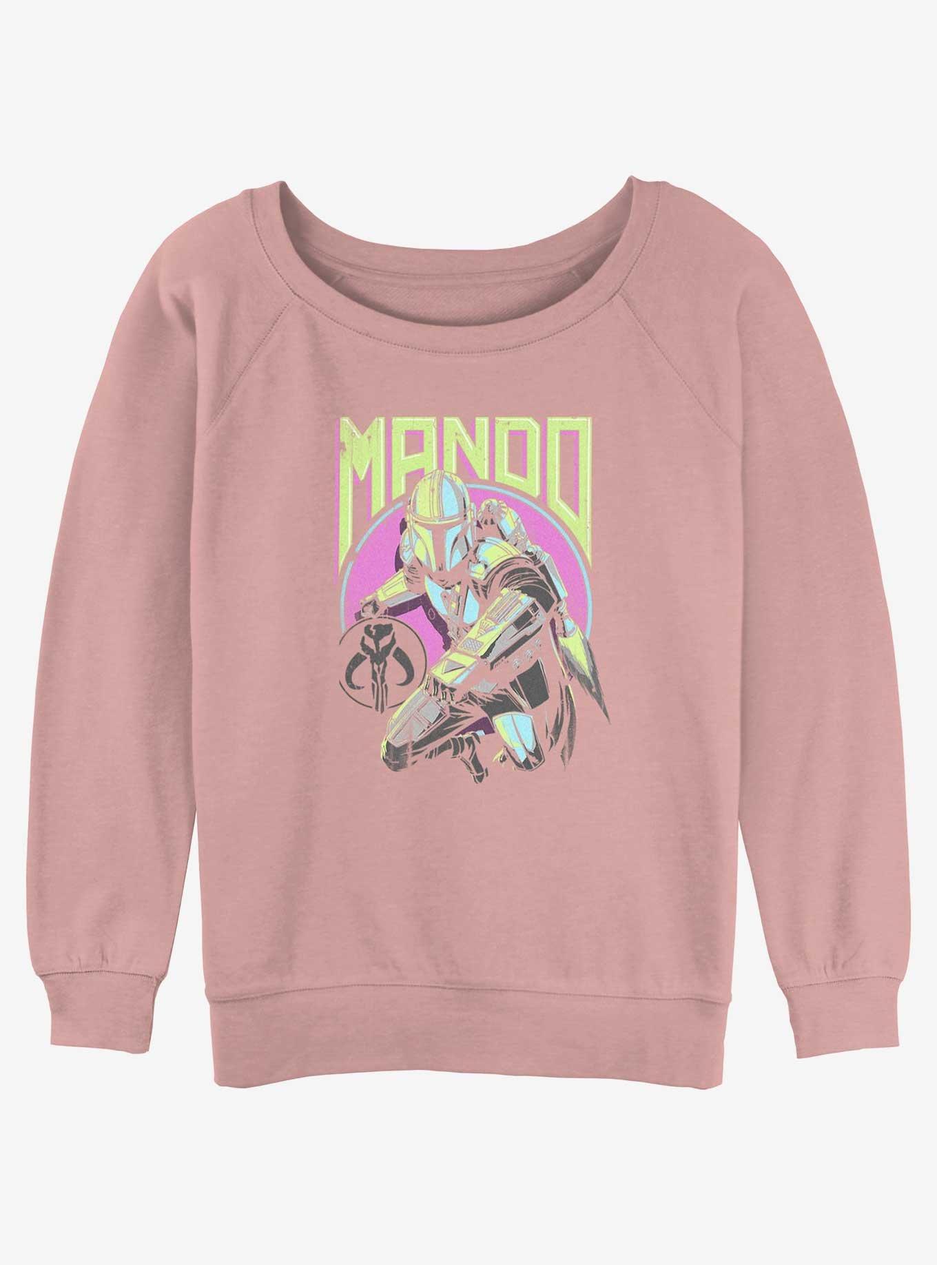 Star Wars The Mandalorian New Wave Womens Slouchy Sweatshirt, DESERTPNK, hi-res