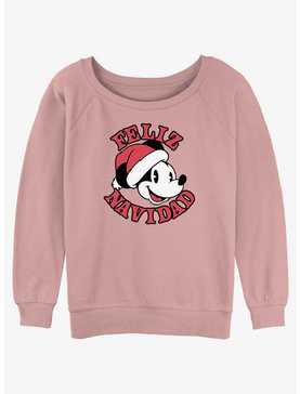 Disney Mickey Mouse Merry Christmas in Spanish Womens Slouchy Sweatshirt, , hi-res