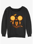 Disney Mickey Mouse Halloween Head Womens Slouchy Sweatshirt, BLACK, hi-res