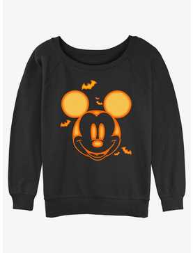 Disney Mickey Mouse Halloween Head Womens Slouchy Sweatshirt, , hi-res