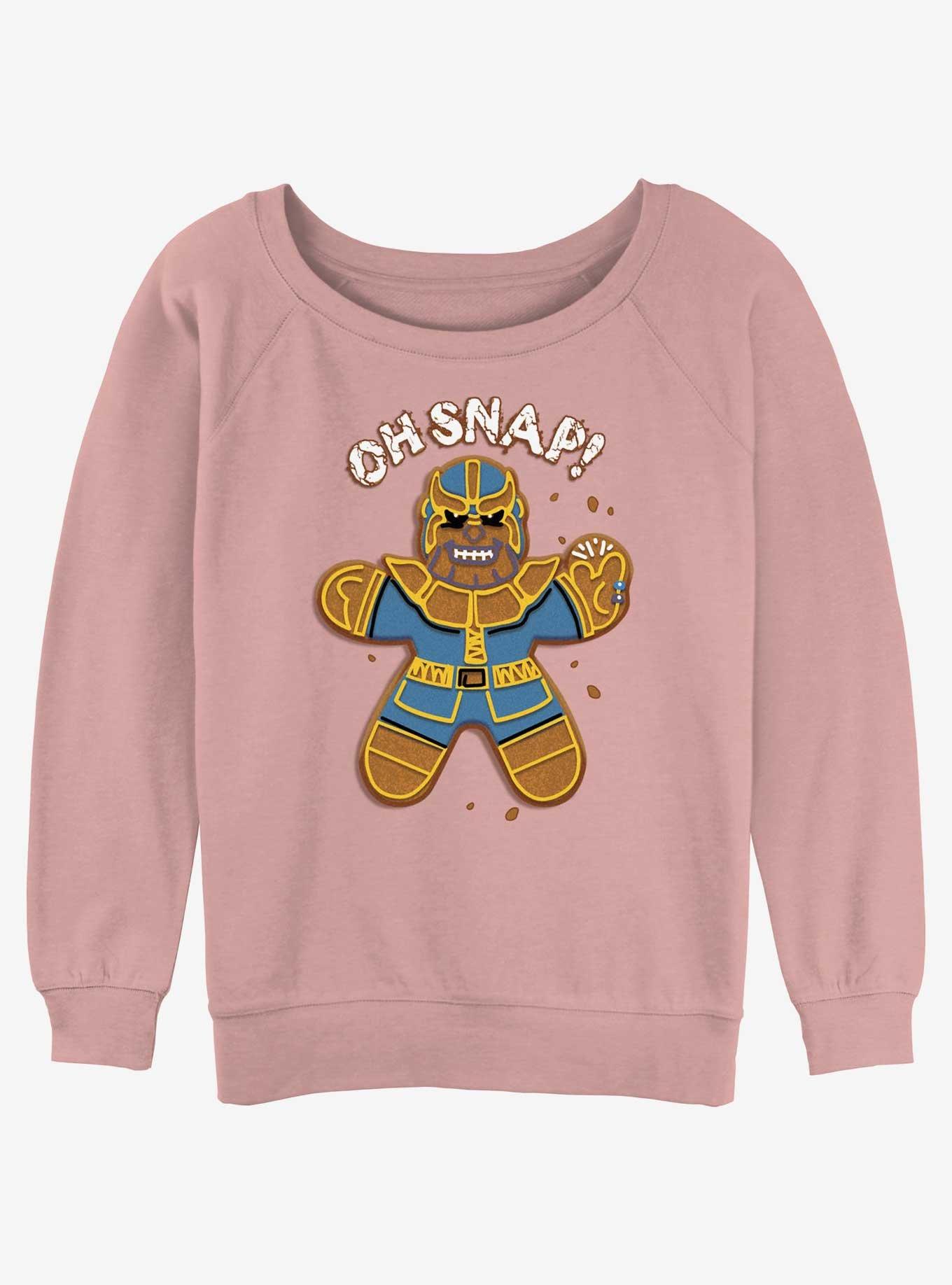 Marvel Gingerbread Thanos Titan Womens Slouchy Sweatshirt, DESERTPNK, hi-res