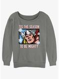 Marvel Thor Mighty Season Womens Slouchy Sweatshirt, GRAY HTR, hi-res