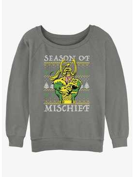 Marvel Loki Mischief Season Ugly Christmas Womens Slouchy Sweatshirt, , hi-res