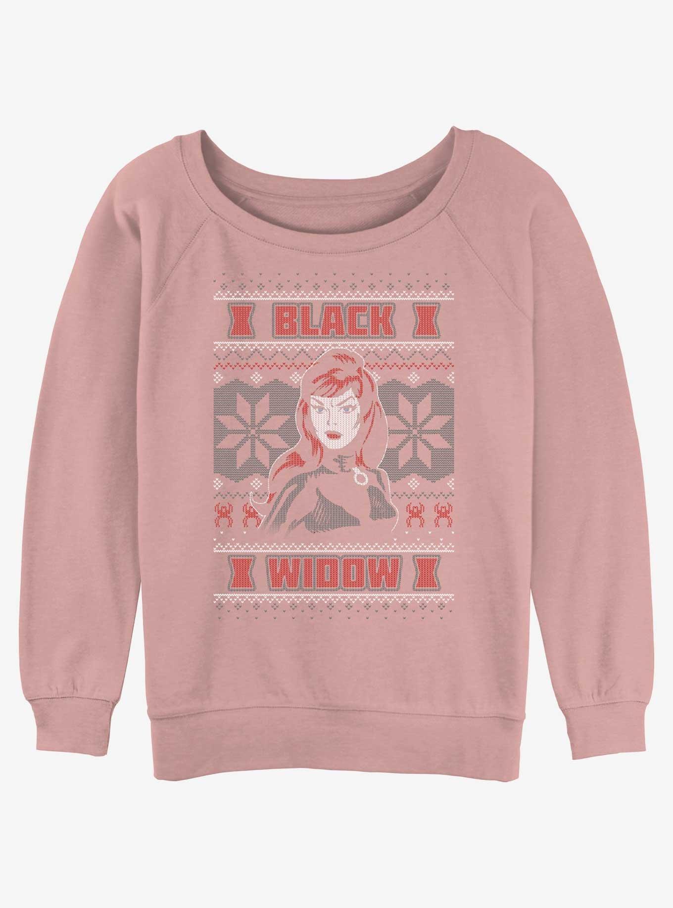 Marvel Black Widow Ugly Christmas Womens Slouchy Sweatshirt, , hi-res