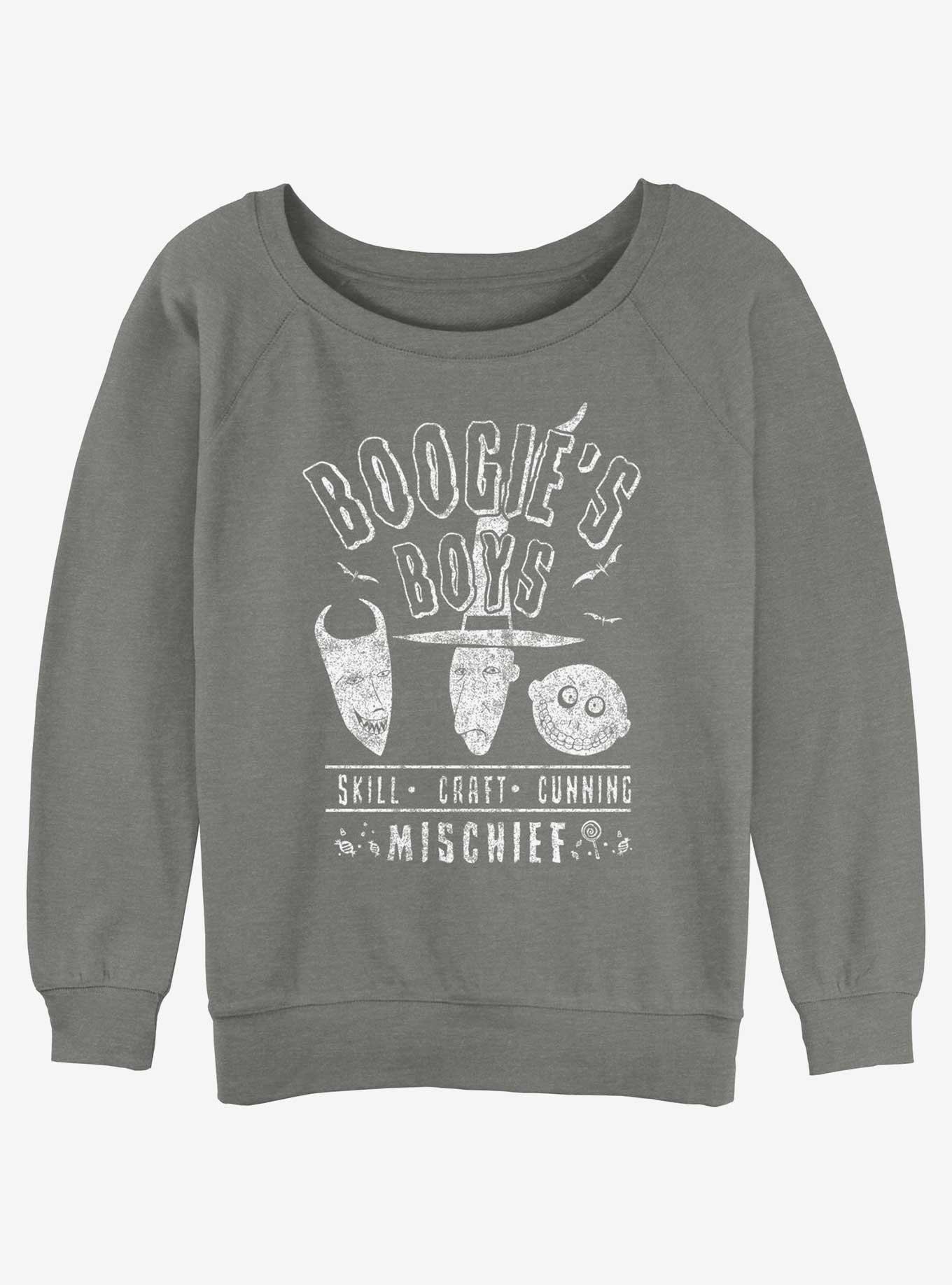 Disney The Nightmare Before Christmas Boogie's Boys Womens Slouchy Sweatshirt, GRAY HTR, hi-res