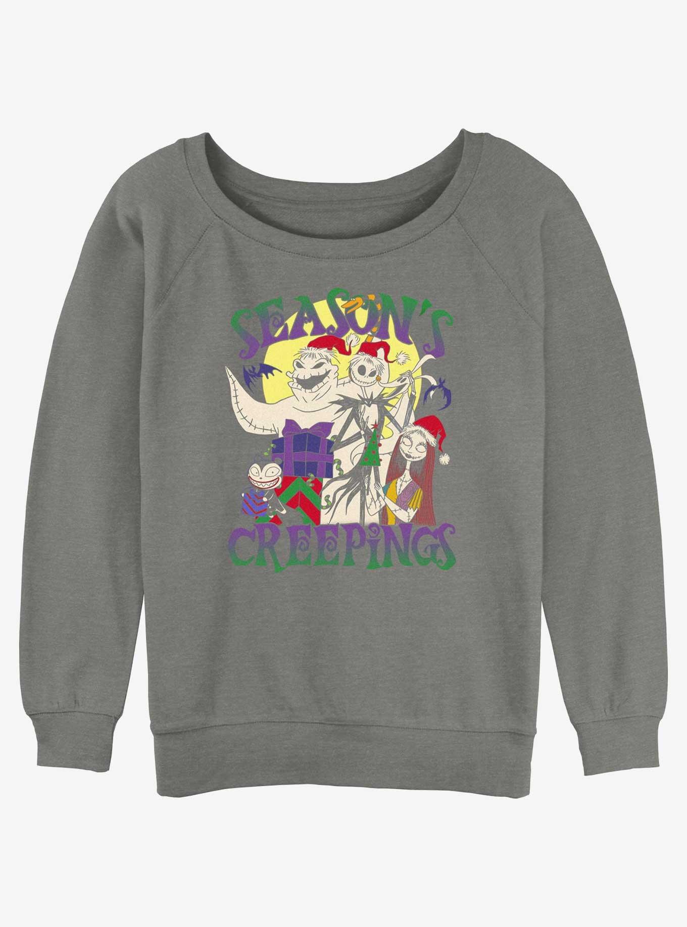 Disney The Nightmare Before Christmas Season's Creepings Oogie, Jack, and Sally Womens Slouchy Sweatshirt, , hi-res