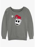 Disney The Nightmare Before Christmas Santa Hat Jack Womens Slouchy Sweatshirt, GRAY HTR, hi-res
