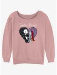Disney The Nightmare Before Christmas Together Forever Jack and Sally Womens Slouchy Sweatshirt, DESERTPNK, hi-res