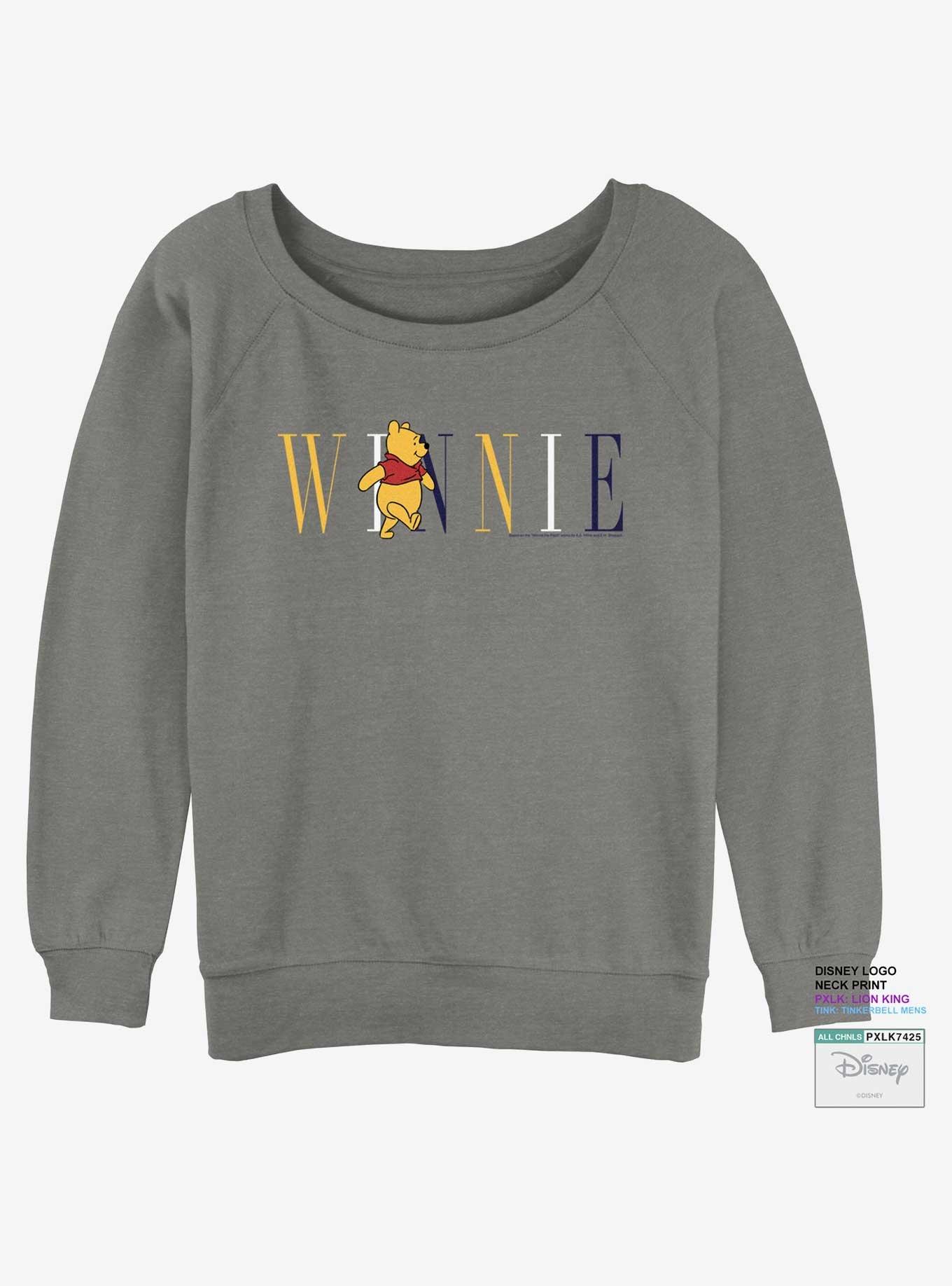 Disney Winnie The Pooh Fashion Womens Slouchy Sweatshirt, GRAY HTR, hi-res