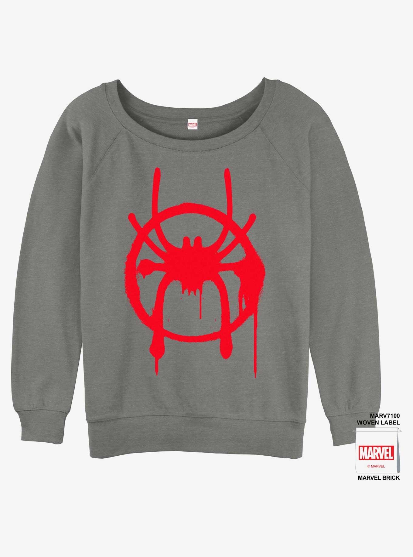 Marvel Spider-Man Miles Morales Symbol Womens Slouchy Sweatshirt