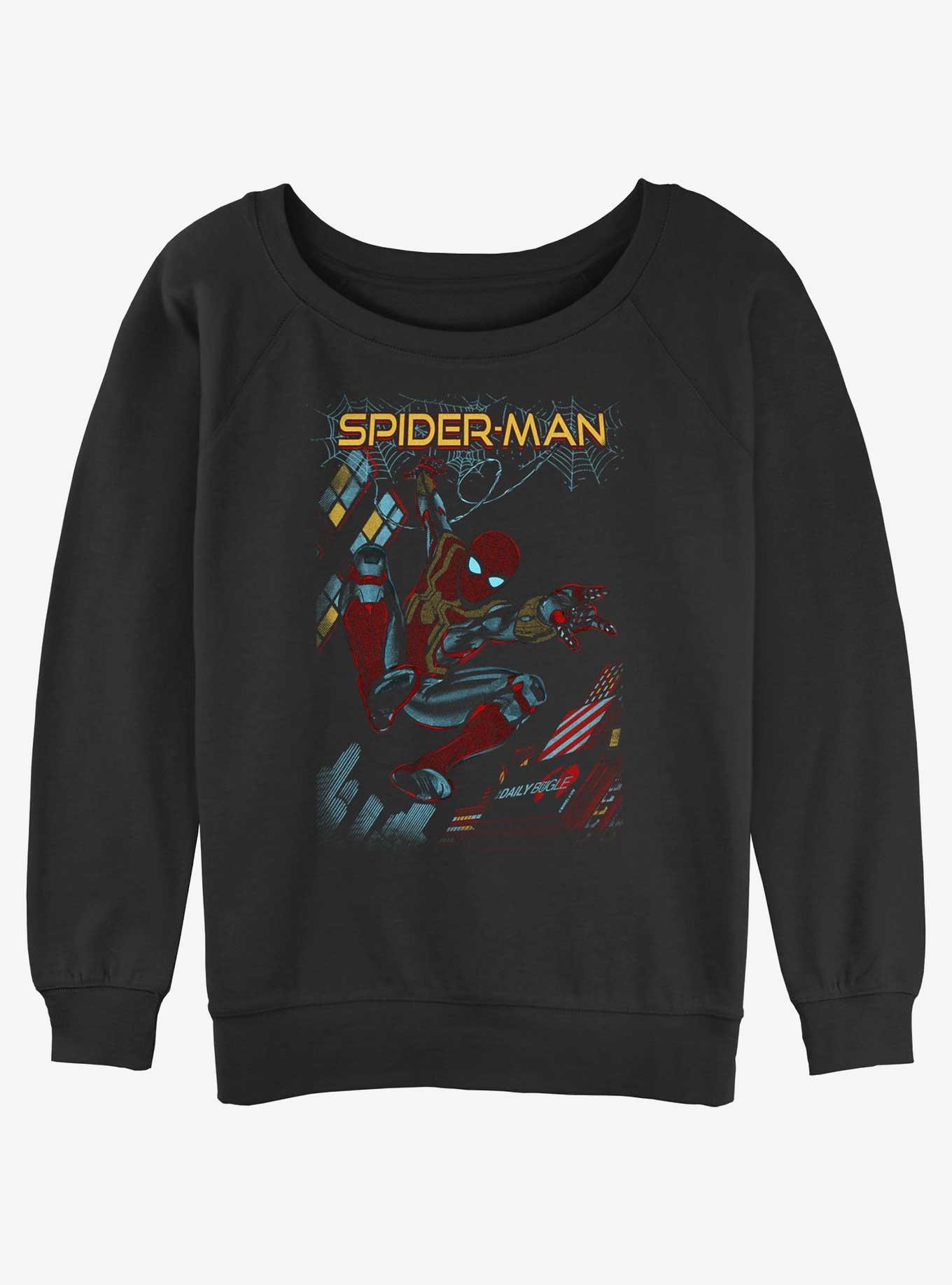 Marvel Spider-Man Slinging Cover Womens Slouchy Sweatshirt, , hi-res