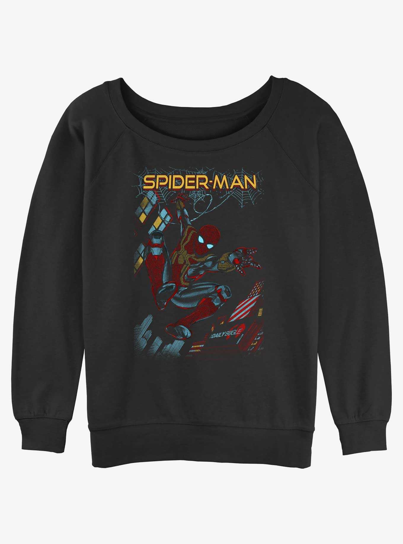 Marvel Spider-Man Slinging Cover Womens Slouchy Sweatshirt, , hi-res