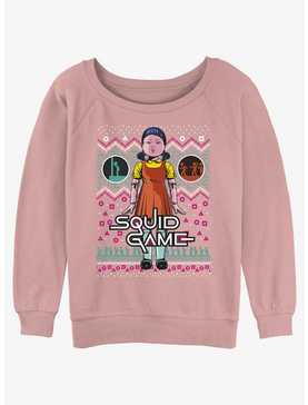 Squid Game Red Light, Green Light Ugly Christmas Womens Slouchy Sweatshirt, , hi-res
