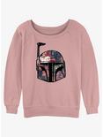 Star Wars Boba Floral Helmet Womens Slouchy Sweatshirt, DESERTPNK, hi-res