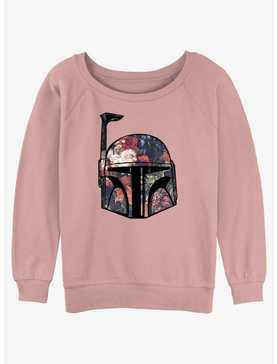 Star Wars Boba Floral Helmet Womens Slouchy Sweatshirt, , hi-res
