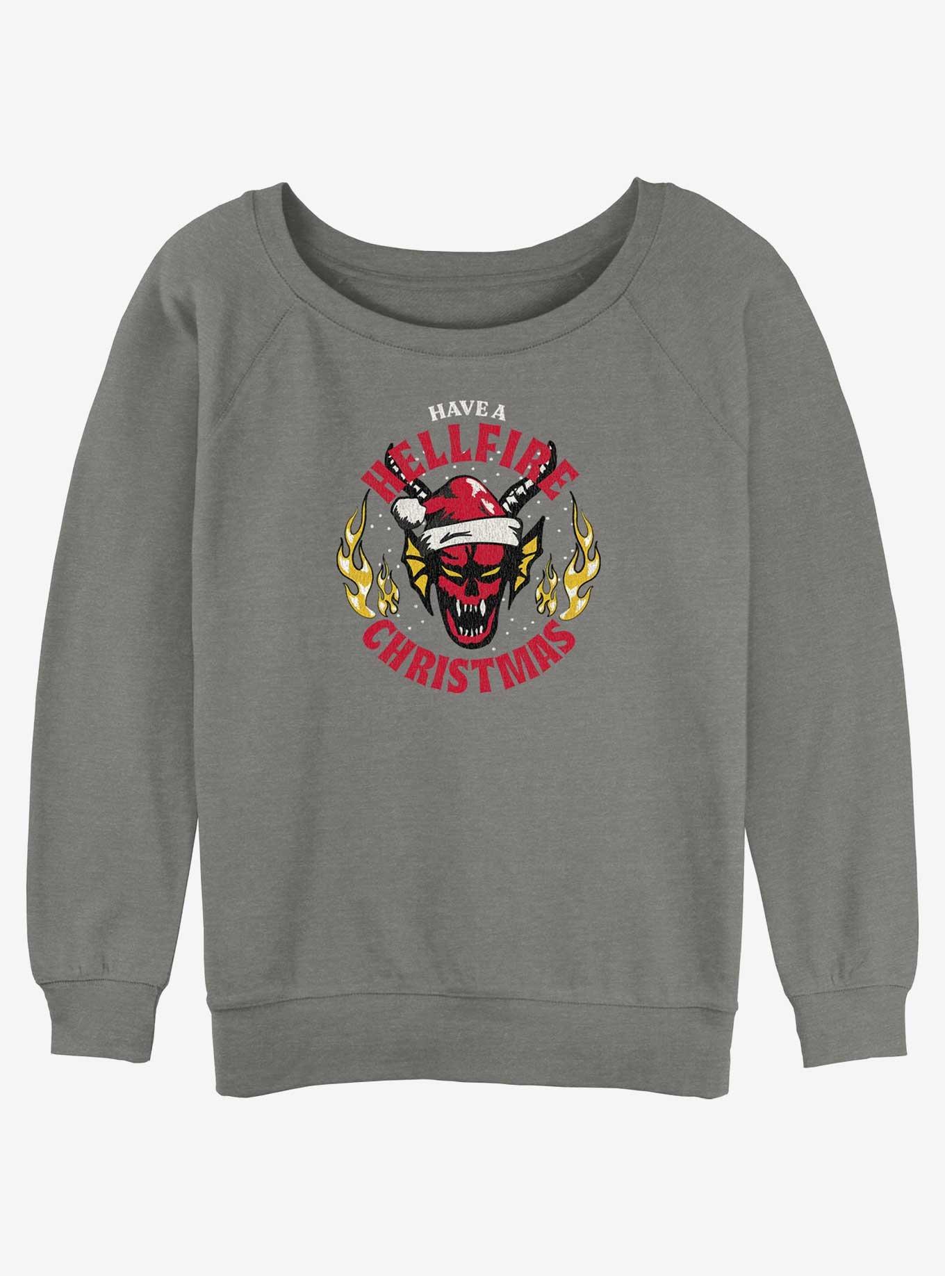 Stranger Things Hellfire Christmas Womens Slouchy Sweatshirt, , hi-res