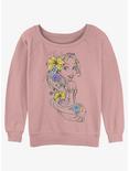 Disney Tangled Rapunzel Sketch Womens Slouchy Sweatshirt, DESERTPNK, hi-res