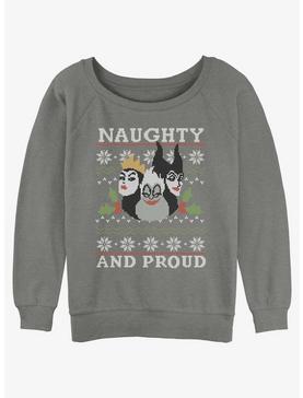 Disney Villains Naughty and Proud Ugly Christmas Womens Slouchy Sweatshirt, , hi-res