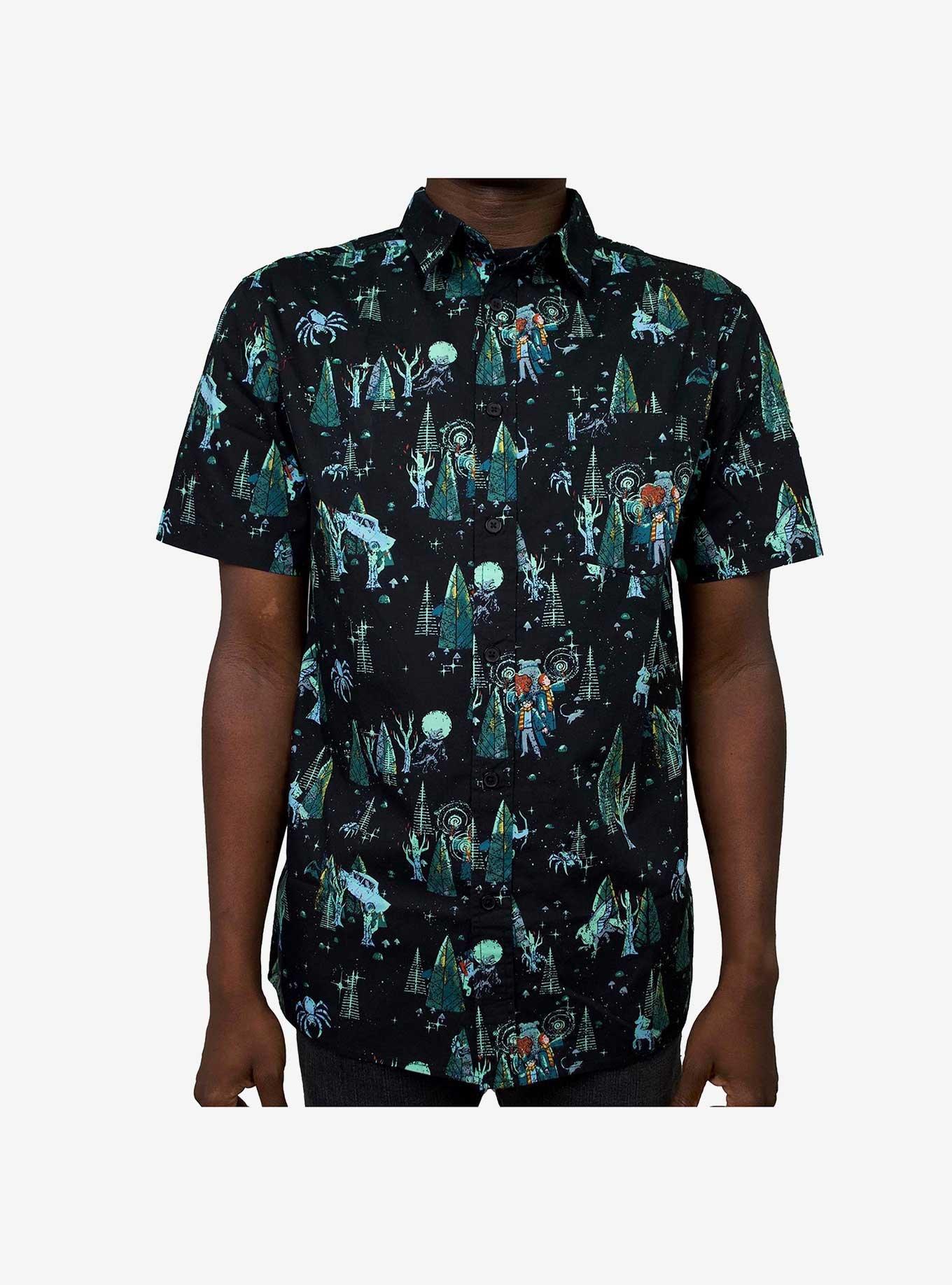 Harry Potter The Forbidden Forest Woven Button-Up, MULTI, hi-res