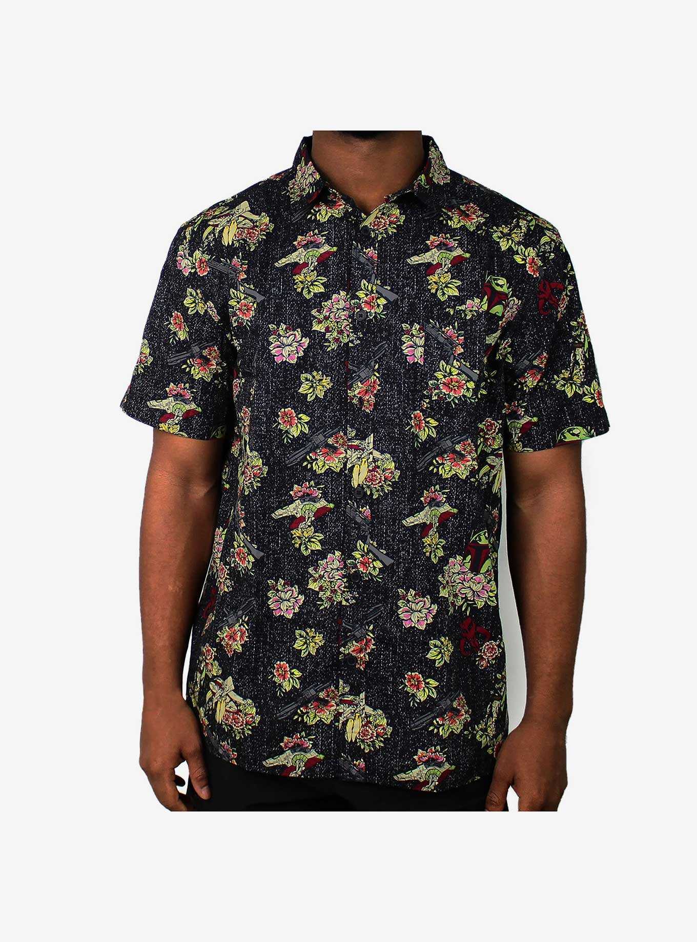 Star Wars Boba Fett Floral Woven Button-Up, , hi-res