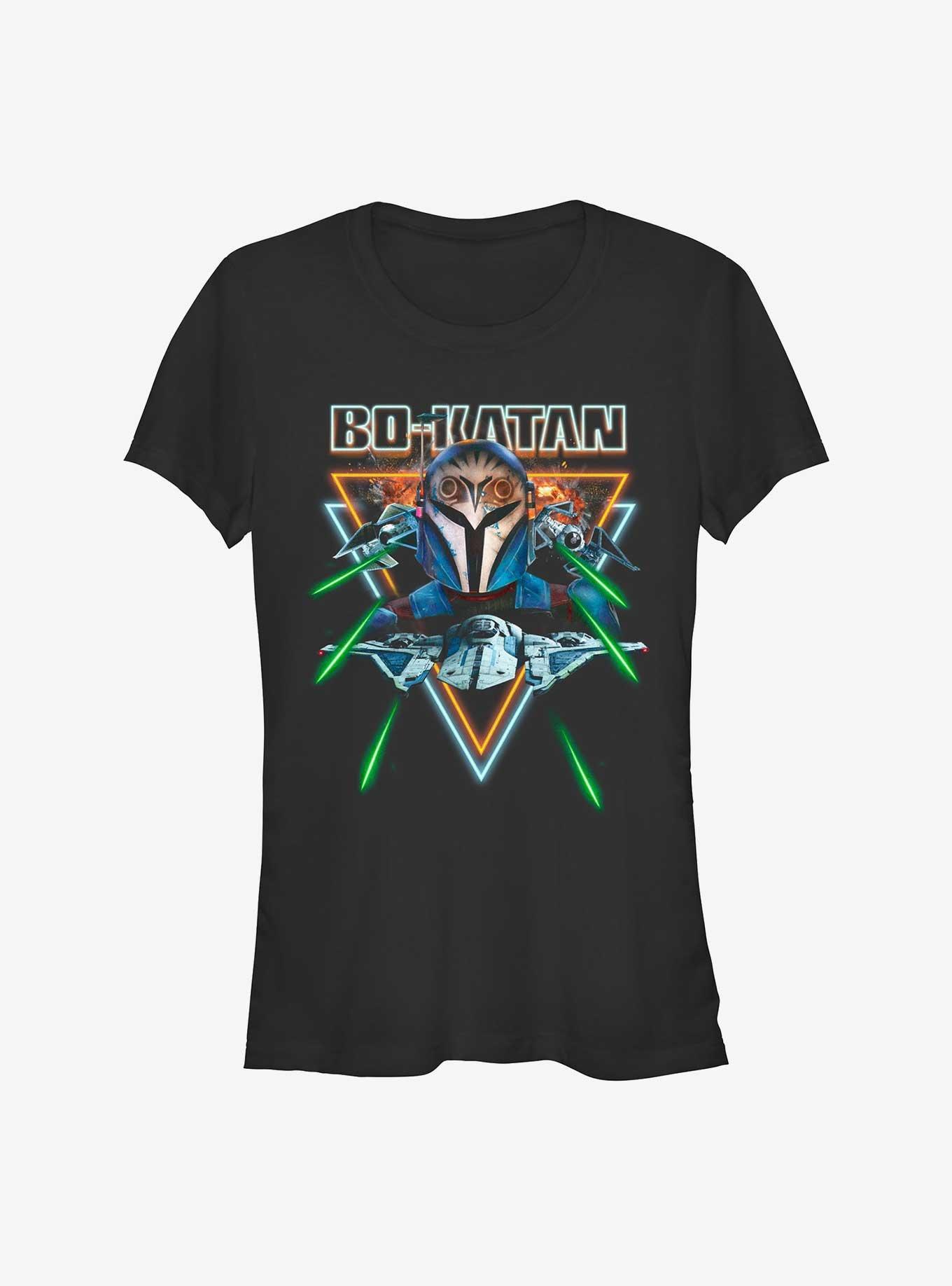 Star Wars The Mandalorian Bo-Katan Dogfight Girls T-Shirt, BLACK, hi-res