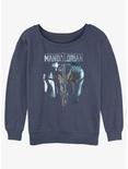 Star Wars The Mandalorian Din Djarin & Bo-Katan Mythosaur Hot Topic Web Exclusive Slouchy Sweatshirt, BLUEHTR, hi-res