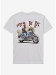 Rooster Fighter Keiji & Piyoko Biker T-Shirt - BoxLunch T-Shirt, WHITE, hi-res