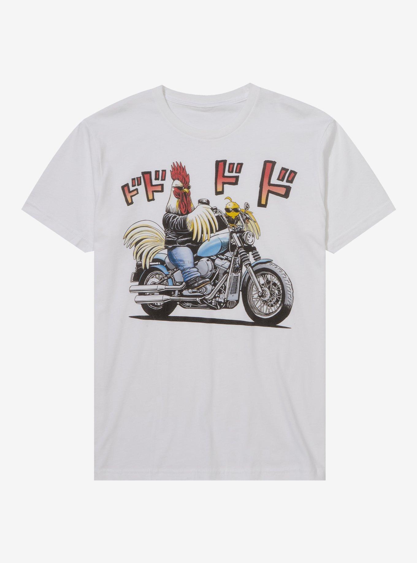 Rooster Fighter Keiji & Piyoko Biker T-Shirt - BoxLunch T-Shirt, , hi-res