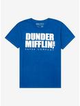 The Office Dunder Mifflin Logo T-Shirt - BoxLunch Exclusive, BLUE, hi-res