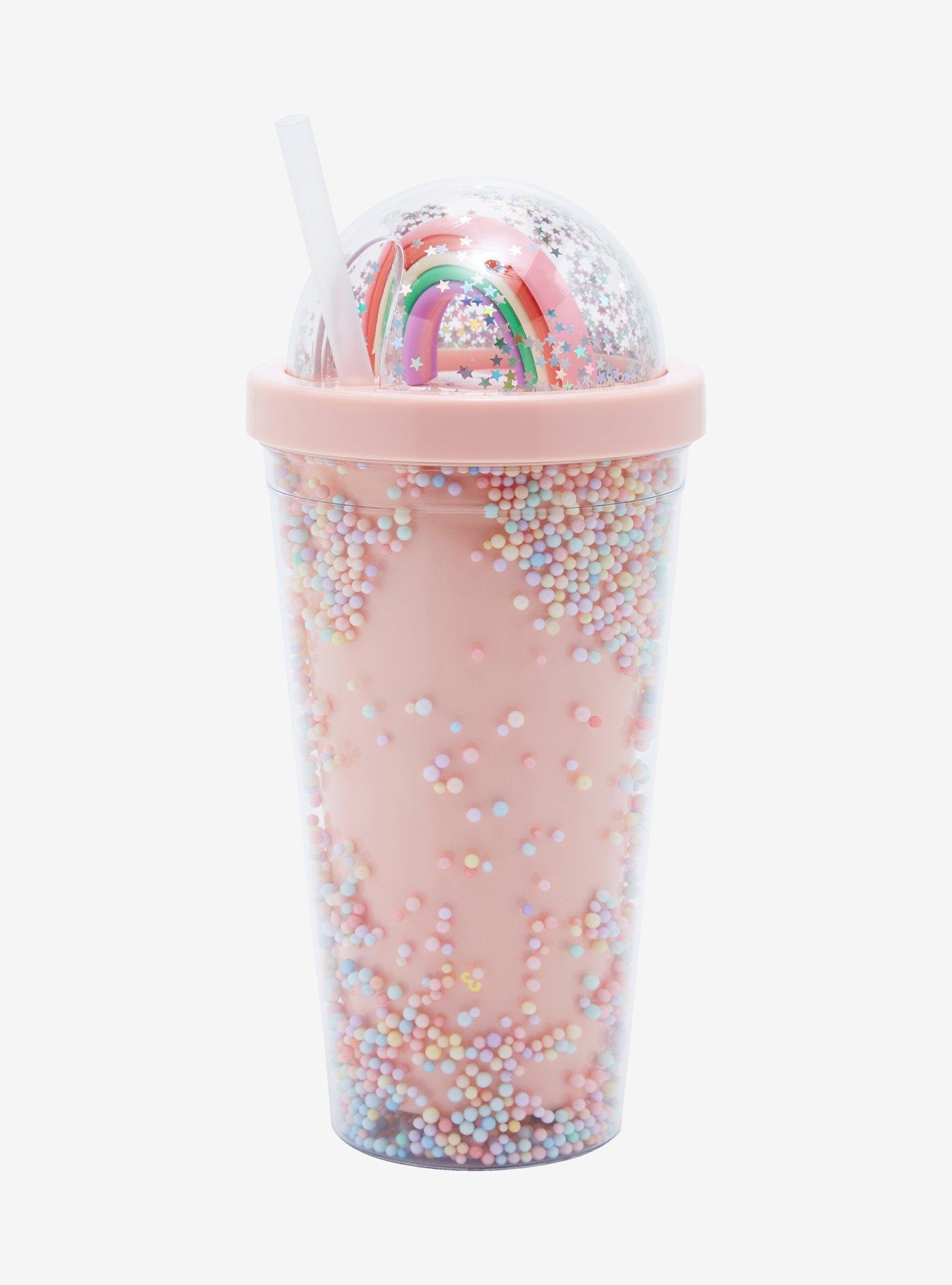 Rainbow Pastel Sprinkles Dome Acrylic Travel Cup, , hi-res