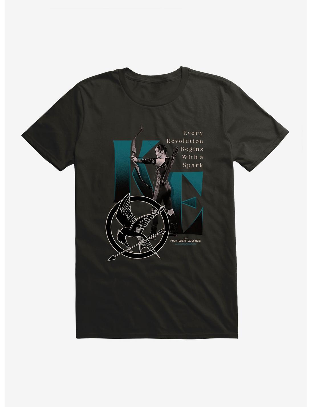 Hunger Games Katniss Everdeen Spark Revolution T-Shirt, BLACK, hi-res