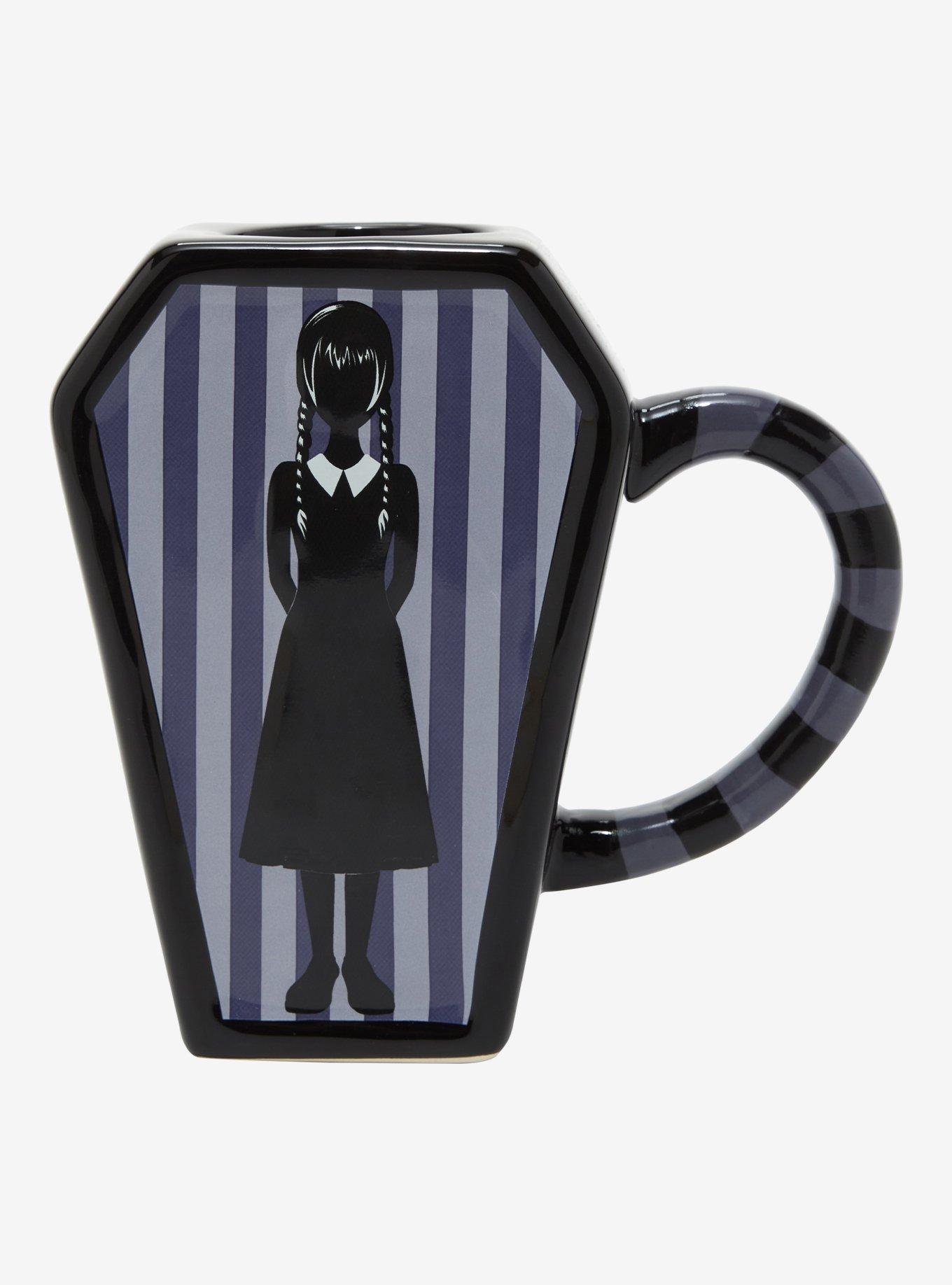 Wednesday Stripe Coffin Sculpted Mug, , hi-res