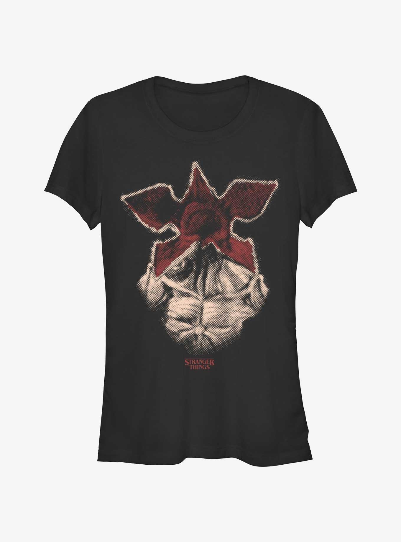 Stranger Things Halftone Demogorgon Girls T-Shirt, BLACK, hi-res