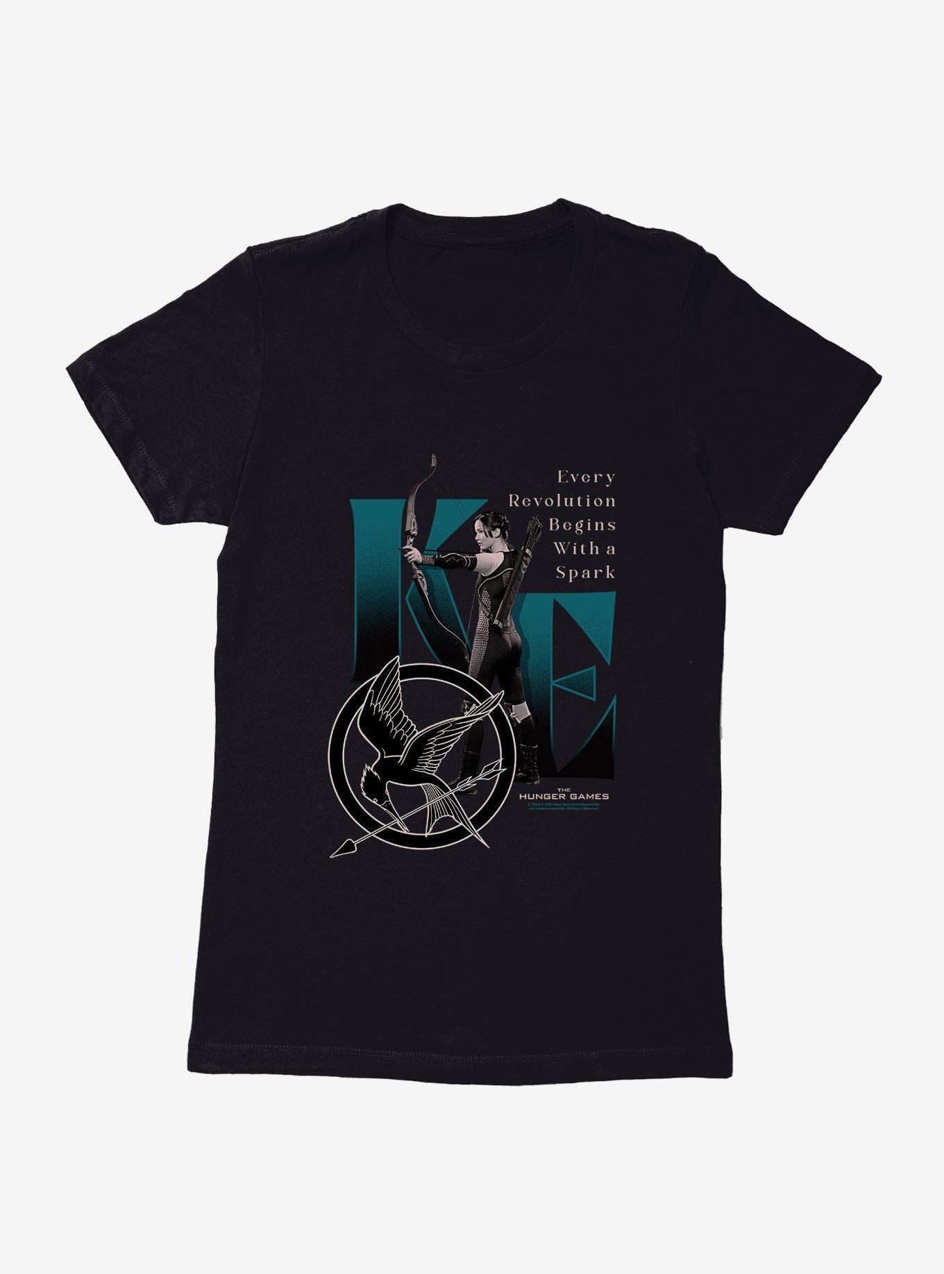 Hunger Games Katniss Everdeen Spark Revolution Womens T-Shirt, BLACK, hi-res