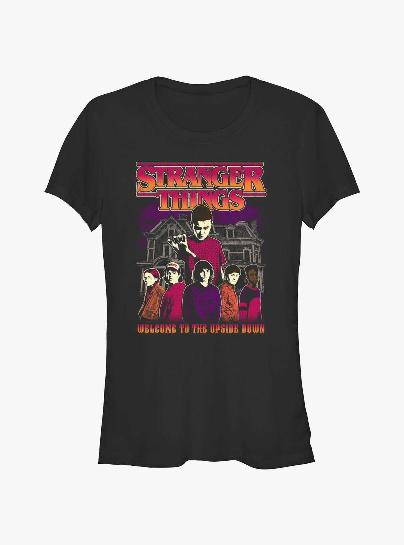 Stranger Things Upside Down Group Girls T-Shirt, BLACK, hi-res