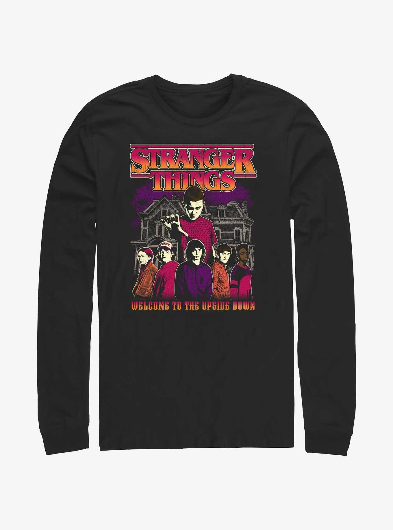 Stranger Things Upside Down Group Long-Sleeve T-Shirt, BLACK, hi-res