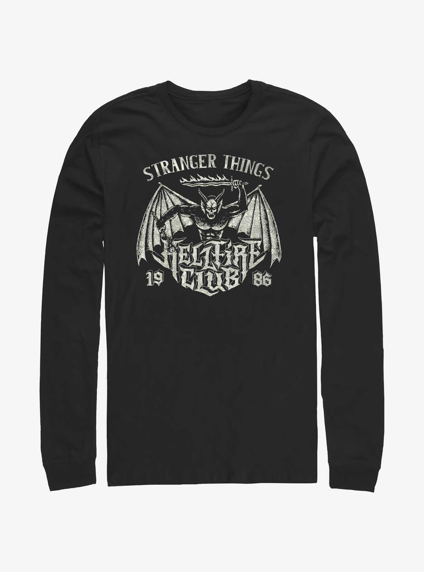 Stranger Things Hellfire Club Metal Band Long-Sleeve T-Shirt, BLACK, hi-res