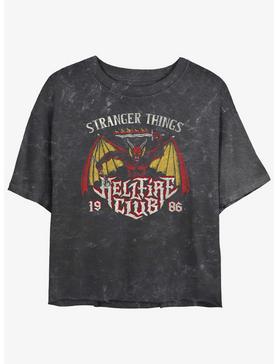Plus Size Stranger Things Demon Hellfire Club Mineral Wash Girls Crop T-Shirt, , hi-res
