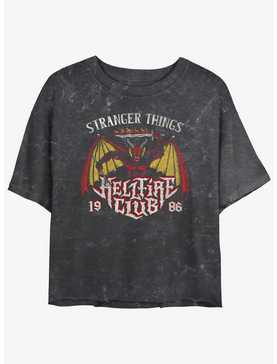 Stranger Things Demon Hellfire Club Mineral Wash Girls Crop T-Shirt, , hi-res