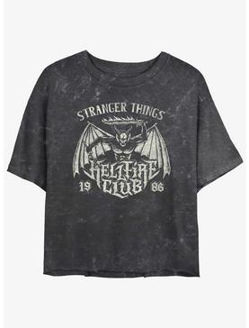 Plus Size Stranger Things Hellfire Club Metal Band Mineral Wash Girls Crop T-Shirt, , hi-res