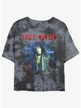 Stranger Things Eddie Munson Hellfire Club Tie-Dye Girls Crop T-Shirt, BLKCHAR, hi-res