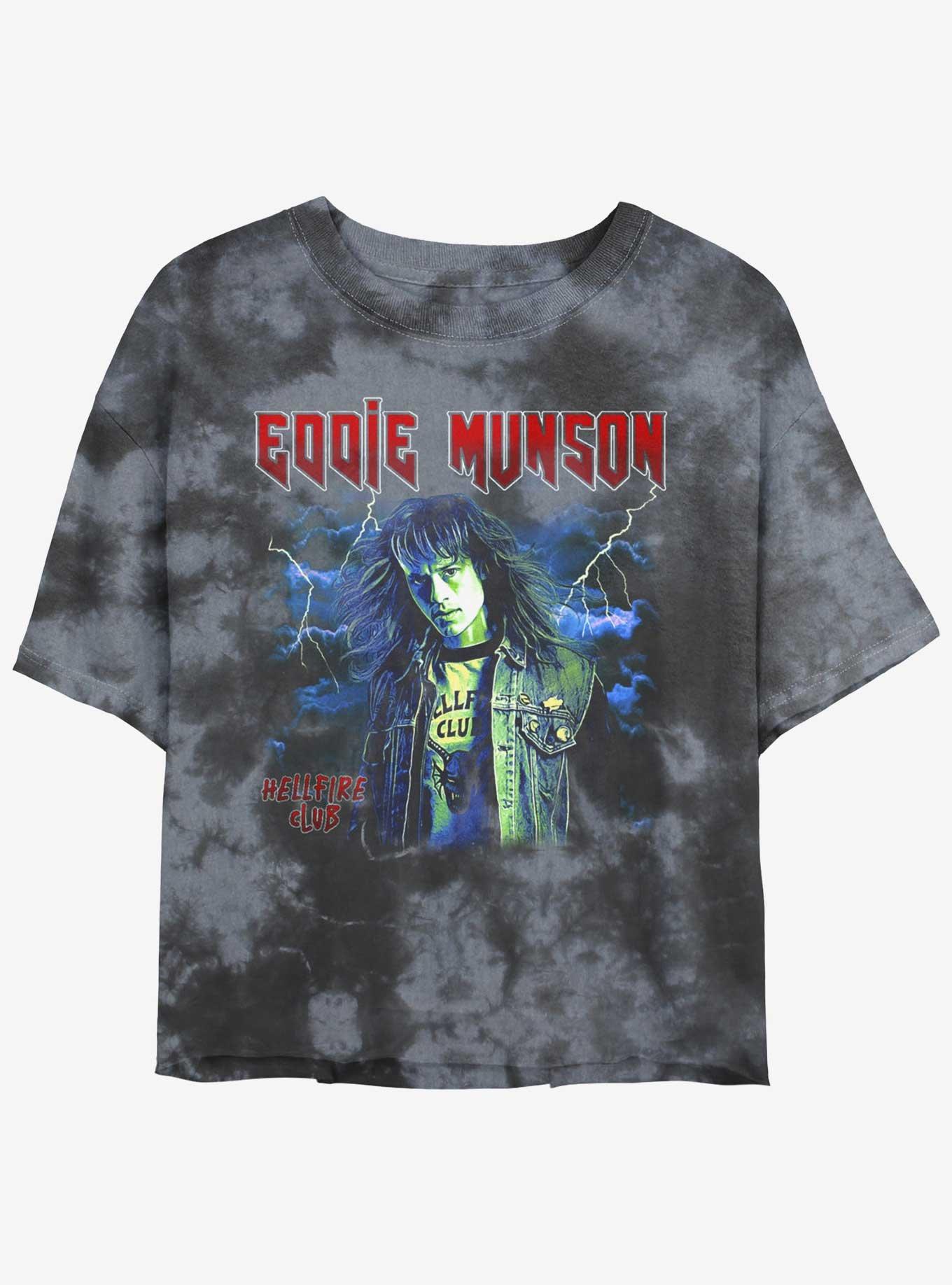 Stranger Things Eddie Munson Hellfire Club Tie-Dye Girls Crop T-Shirt, , hi-res
