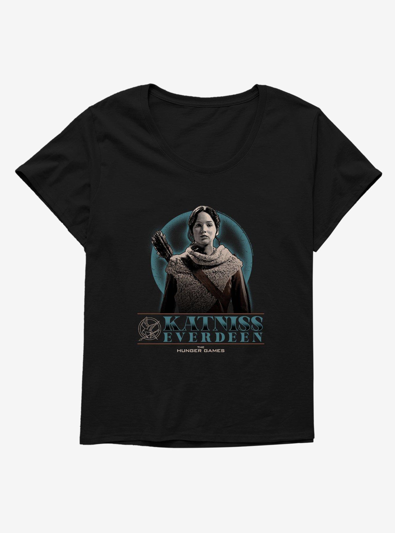 Hunger Games Katniss Everdeen Pose Womens T-Shirt Plus Size, BLACK, hi-res