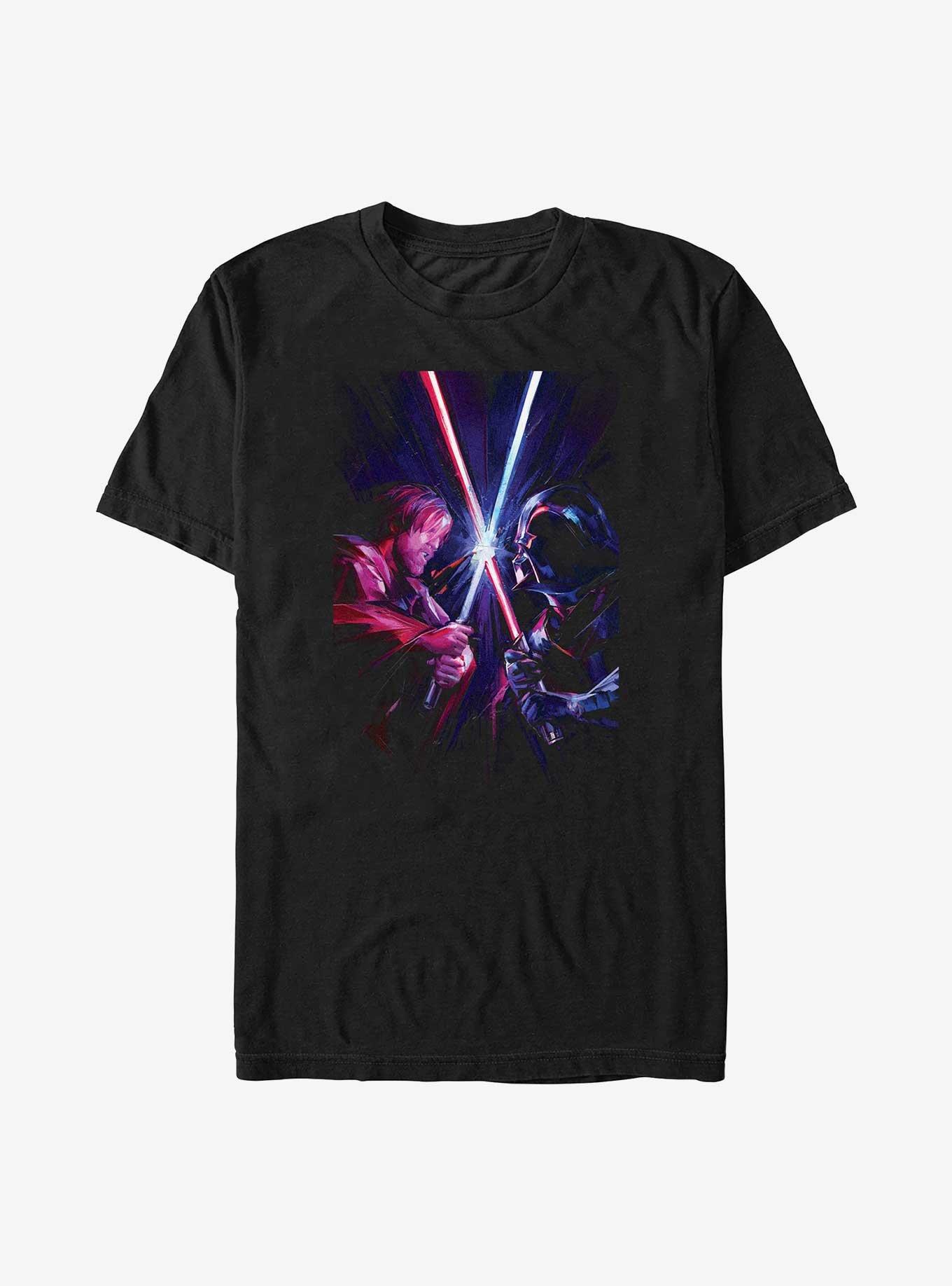 Star Wars Obi-Wan Kenobi & Darth Vader Clash Big & Tall T-Shirt, BLACK, hi-res