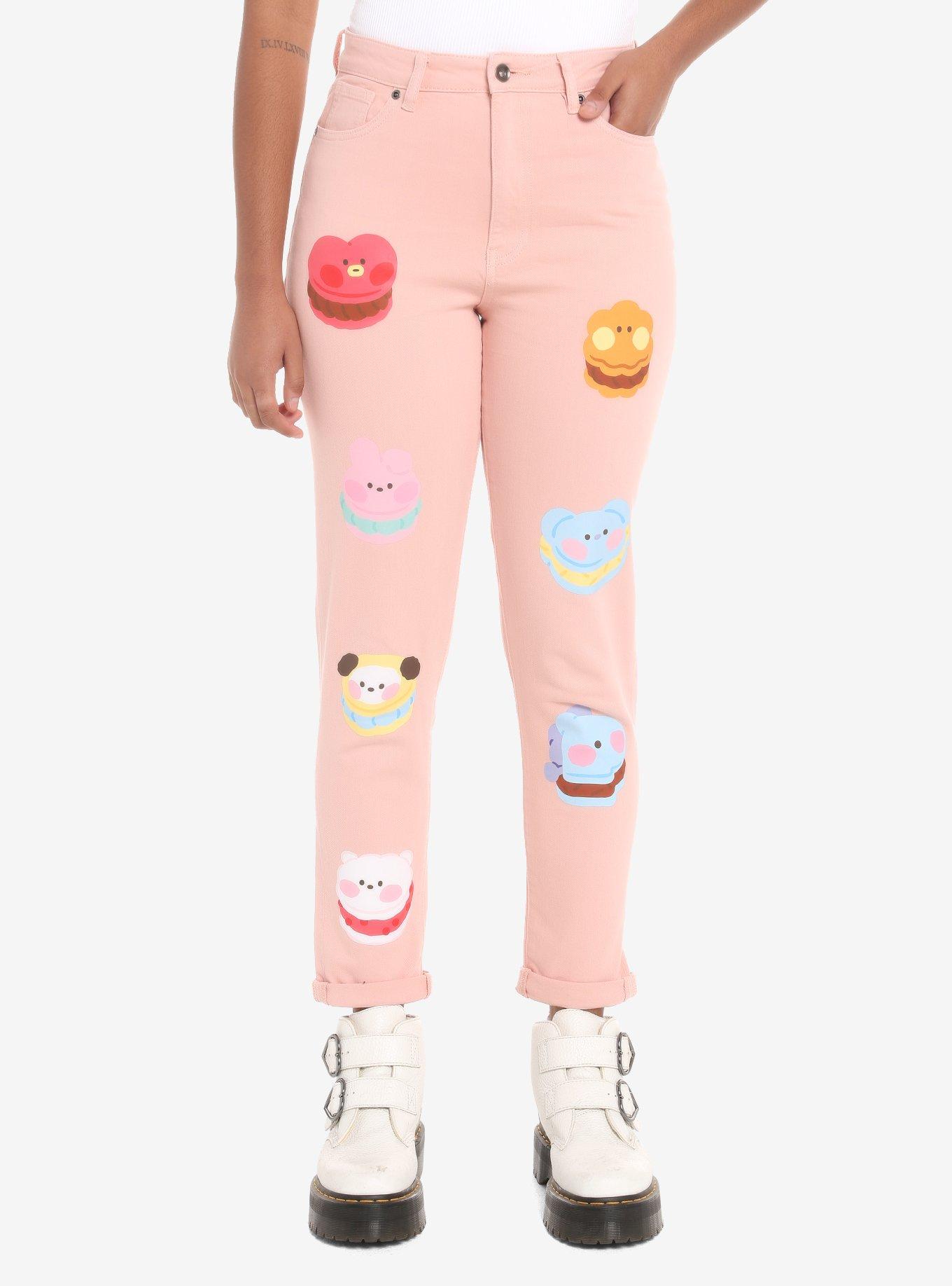 BT21 Pink Sweetie Mom Jeans, , hi-res