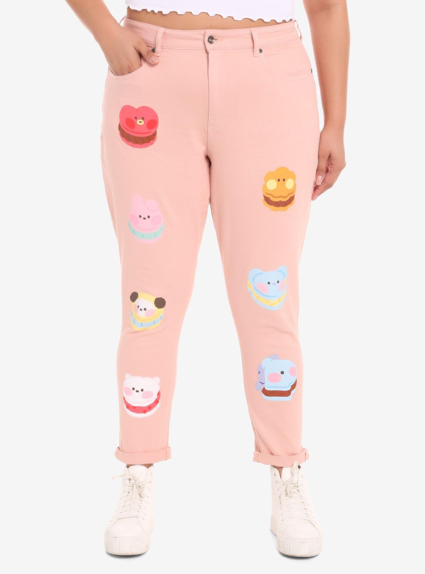 BT21 Pink Sweetie Mom Jeans Plus Size, , hi-res