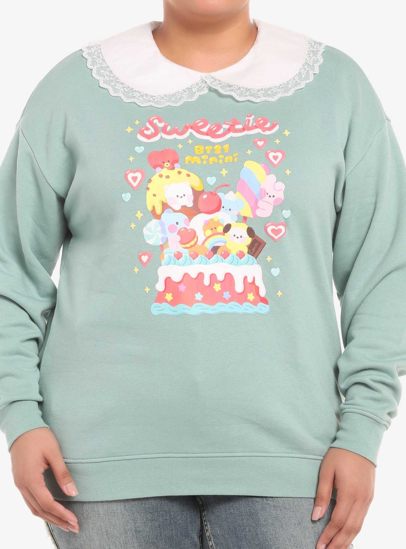 BT21 Sweetie Collared Girls Sweatshirt Plus Size, , hi-res
