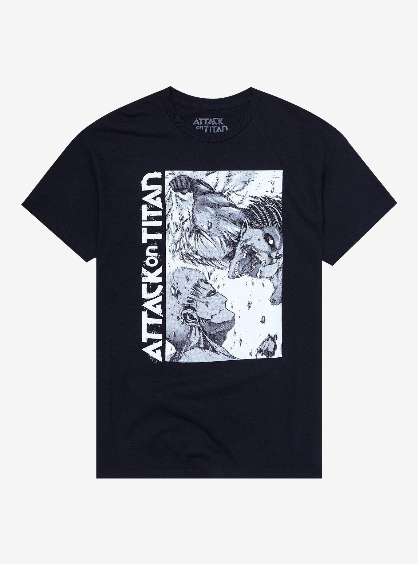 Attack On Titan Attack Titan VS Armor Titan T-Shirt, BLACK, hi-res